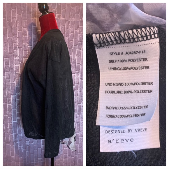 Black Delicate Knit Floral Back Cardigan - Picture 4 of 7